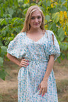 Light Blue Cut Out Cute Style Caftan in Starry Florals Pattern