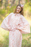 Pink Oriental Delight Style Caftan in Starry Florals Pattern