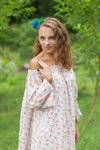 Pink Serene Strapless Style Caftan in Starry Florals Pattern