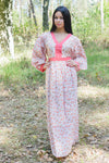 Pink My Peasant Dress Style Caftan in Starry Florals Pattern