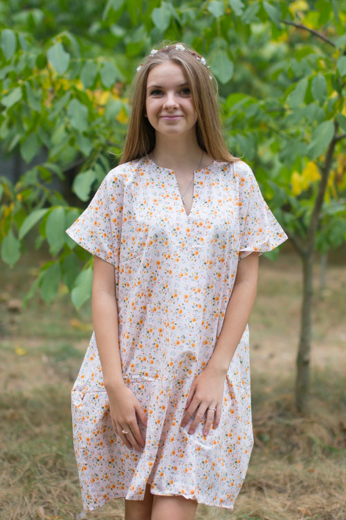 Pink Sunshine Style Caftan in Starry Florals Pattern