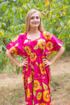 Magenta Side Strings Sweet Style Caftan in Sunflower Sweet Pattern