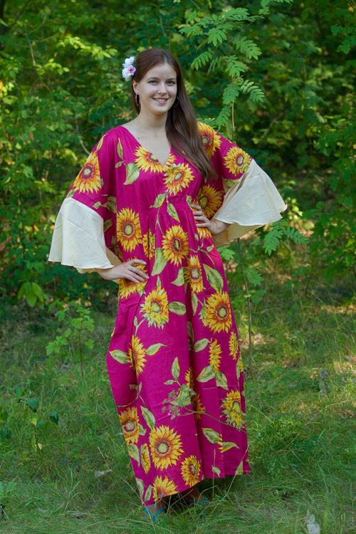 Magenta Ballerina Style Caftan in Sunflower Sweet