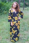 Navy Blue The Unwind Style Caftan in Sunflower Sweet Pattern