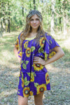 Purple Summer Celebration Style Caftan in Sunflower Sweet Pattern