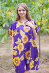 Purple Sunshine Style Caftan in Sunflower Sweet Pattern