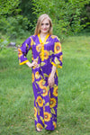 Purple Simply Elegant Style Caftan in Sunflower Sweet Pattern