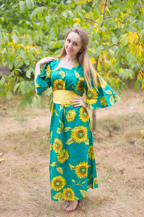 Teal Beauty, Belt and Beyond Style Caftan in Sunflower Sweet
