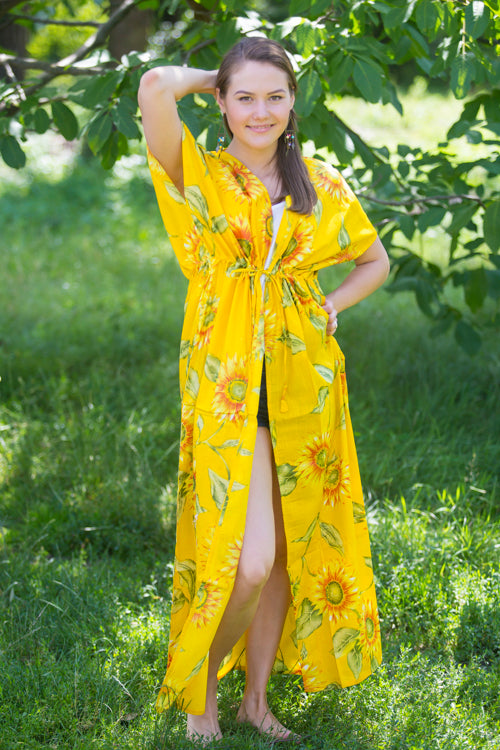 Yellow Beach Days Style Caftan in Sunflower Sweet