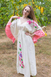 Light Yellow Frill Lovers Style Caftan in Swirly Floral Vine Pattern