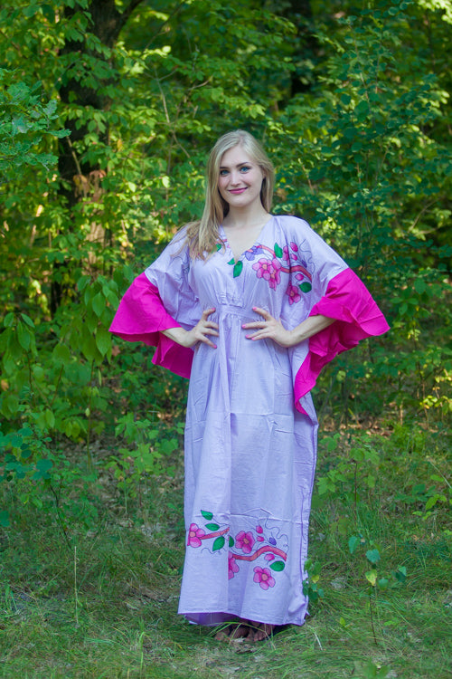 Lilac Ballerina Style Caftan in Swirly Floral Vine