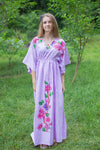 Lilac I Wanna Fly Style Caftan in Swirly Floral Vine Pattern