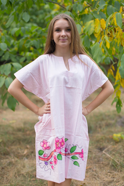 Pink Sunshine Style Caftan in Swirly Floral Vine Pattern|Pink Sunshine Style Caftan in Swirly Floral Vine Pattern|Swirfly Floral Vine