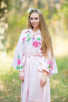 Pink Oriental Delight Style Caftan in Swirly Floral Vine Pattern