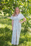Light Blue Beach Days Style Caftan in Tiny Blossoms