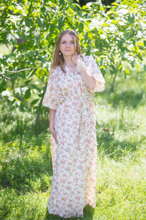 Light Yellow Best of both the worlds Style Caftan in Tiny Blossoms Pattern|Light Yellow Best of both the worlds Style Caftan in Tiny Blossoms Pattern|Tiny Blossoms Light Yellow_003