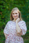 Pink Mademoiselle Style Caftan in Tiny Blossoms Pattern
