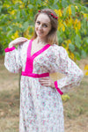 Pink My Peasant Dress Style Caftan in Tiny Blossoms Pattern