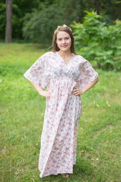 Pink I Wanna Fly Style Caftan in Tiny Blossoms Pattern