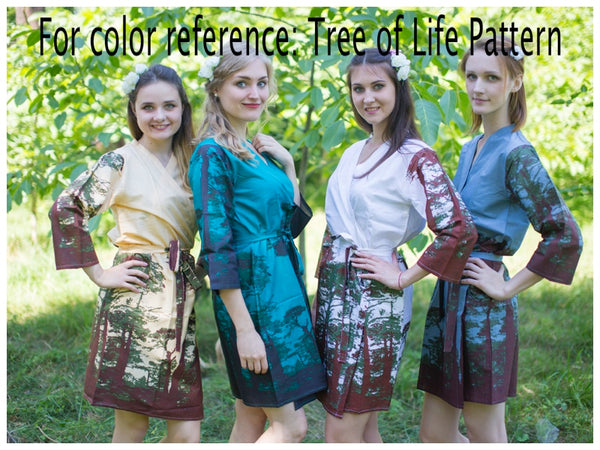 Gray Button Me Down Style Caftan in Tree of Life Pattern