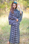 Black Oriental Delight Style Caftan in Tribal Aztec Pattern