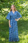 Dark Blue Best of both the worlds Style Caftan in Tribal Aztec Pattern