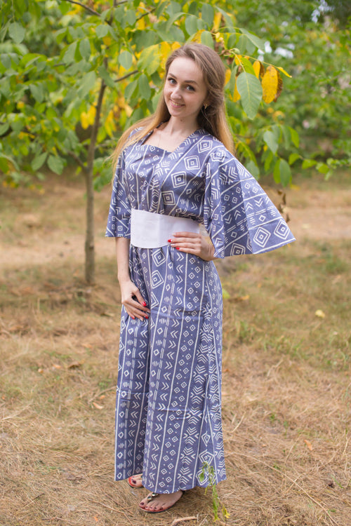 Gray Beauty, Belt and Beyond Style Caftan in Tribal Aztec