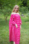 Magenta Serene Strapless Style Caftan in Tribal Aztec Pattern