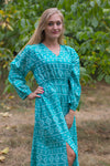 Teal Shape Me Pretty Style Caftan in Tribal Aztec Pattern