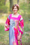 Gray Fire Maiden Style Caftan in Vibrant Foliage Pattern