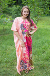 Peach Unfurl Style Caftan in Vibrant Foliage Pattern