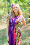 Purple Cool Summer Style Caftan in Vibrant Foliage Pattern