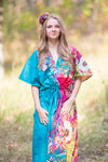 Teal The Drop-Waist Style Caftan in Vibrant Foliage Pattern