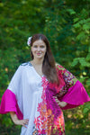 White Ballerina Style Caftan in Vibrant Foliage