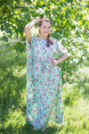 Mint Divinely Simple Style Caftan in Vintage Chic Floral Pattern