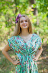 Mint Magic Sleeves Style Caftan in Vintage Chic Floral Pattern