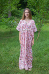 Pink Unfurl Style Caftan in Vintage Chic Floral Pattern