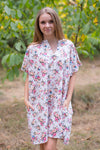 White Sunshine Style Caftan in Vintage Chic Floral Pattern