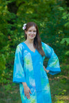 Blue The Glow-within Style Caftan in Watercolor Splash Pattern