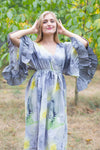 Gray Pretty Princess Style Caftan in Watercolor Splash Pattern