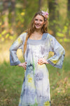 Gray Fire Maiden Style Caftan in Watercolor Splash Pattern