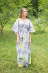 Gray I Wanna Fly Style Caftan in Watercolor Splash Pattern