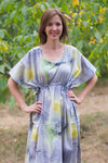 Gray Side Strings Sweet Style Caftan in Watercolor Splash Pattern