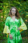 Green Ballerina Style Caftan in Watercolor Splash