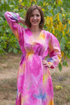 Pink Shape Me Pretty Style Caftan in Watercolor Splash Pattern