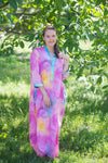 Pink Simply Elegant Style Caftan in Watercolor Splash Pattern