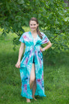 Teal Beach Days Style Caftan in Watercolor Splash