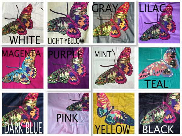 Big Butterfly V-Neck, Knee Length, Cinched Waist Caftan