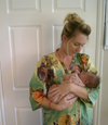 Maternity Shirt Crossover Robe Style - Green