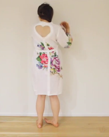 Heart Cutout Robe Back Buttoned Maternity Hospital Gown